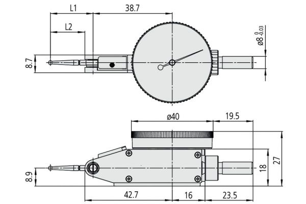 Измерительная головка 0-50-0 1/.01 мм MITUTOYO TI-123TX 513-415-10T