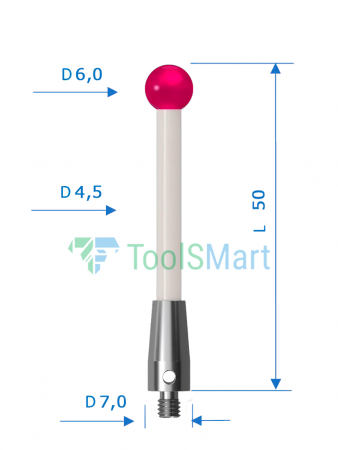 Щуп контактный TSM M4-DPB50-6.0 аналог Renishaw A-5000-3709 и Pioneer M4-P50-RB6-S36