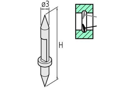 Щуп H=20mm, 30°, 2-стороний конический MITUTOYO 12AAM095