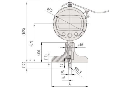 Индикаторный глубиномер 0-200 мм с выводом данных MITUTOYO 547-251